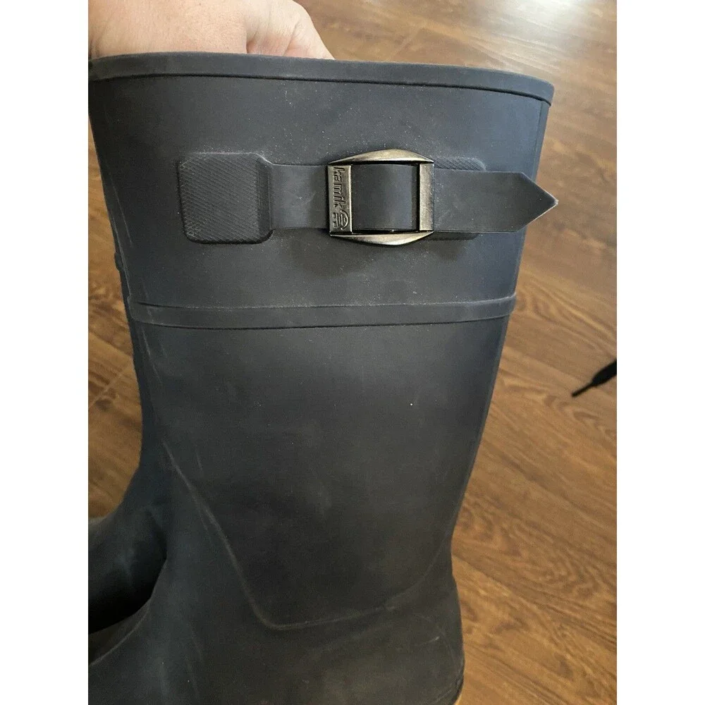 Kamik Kids Youth Classic Stomp Rubber Waterproof Rain Boot Black Size 5 Unisex